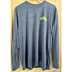 Nike Men's XL NFL OnField Marbled Navy Seattle Seahawk Performance Long/S Shirt‎